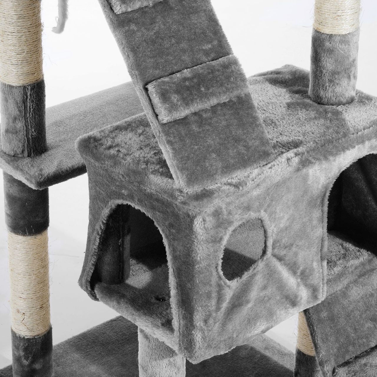 PawHut Katzenbaum Kratzbaum Katzenkratzbaum Kletterbaum Katze Sisal (Grau)