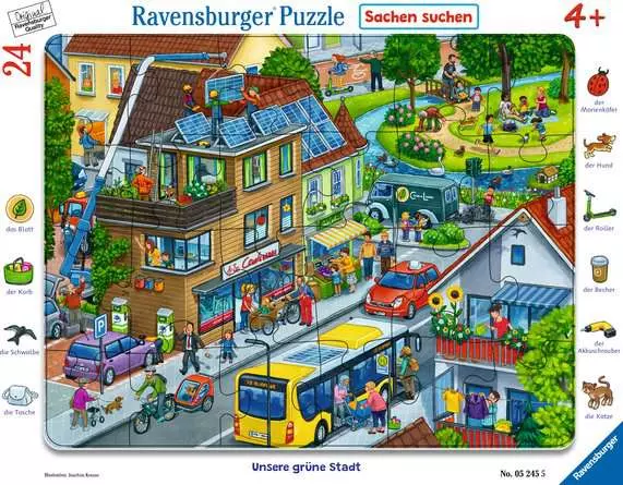 Kinderpuzzle ab 4 Jahren - Unsere grüne Stadt - 24 Teile