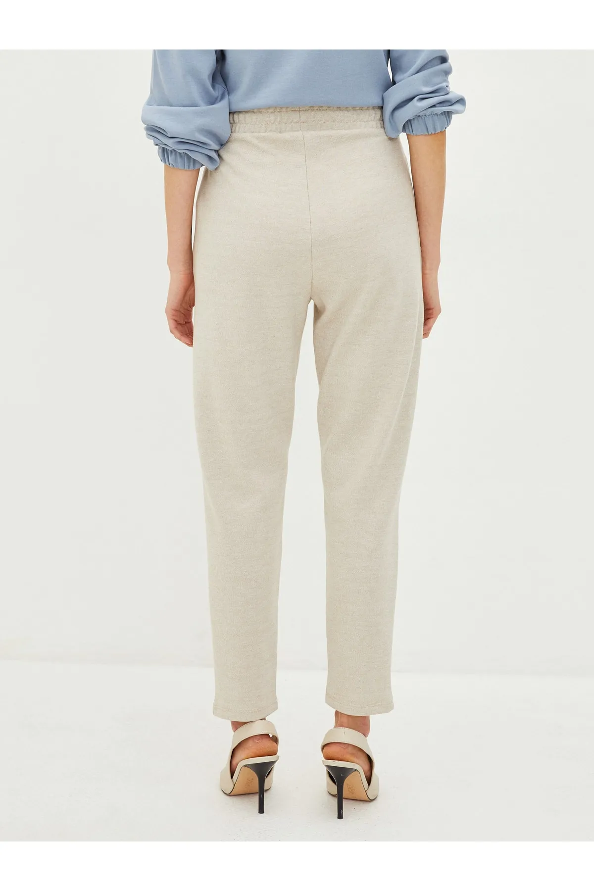 LC Waikiki  Damen-Jogginghose aus Piqué-Stoff mit elastischem Bund und geradem Taschendetail