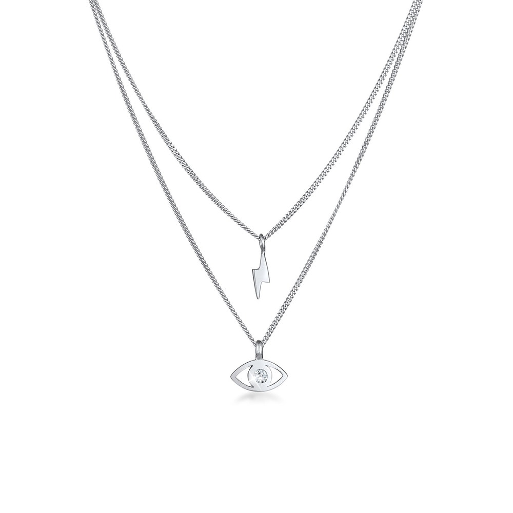 Elli Elli Collier Pendentif Œil maléfique pendentif pour dames Tendance avec cristaux  collier