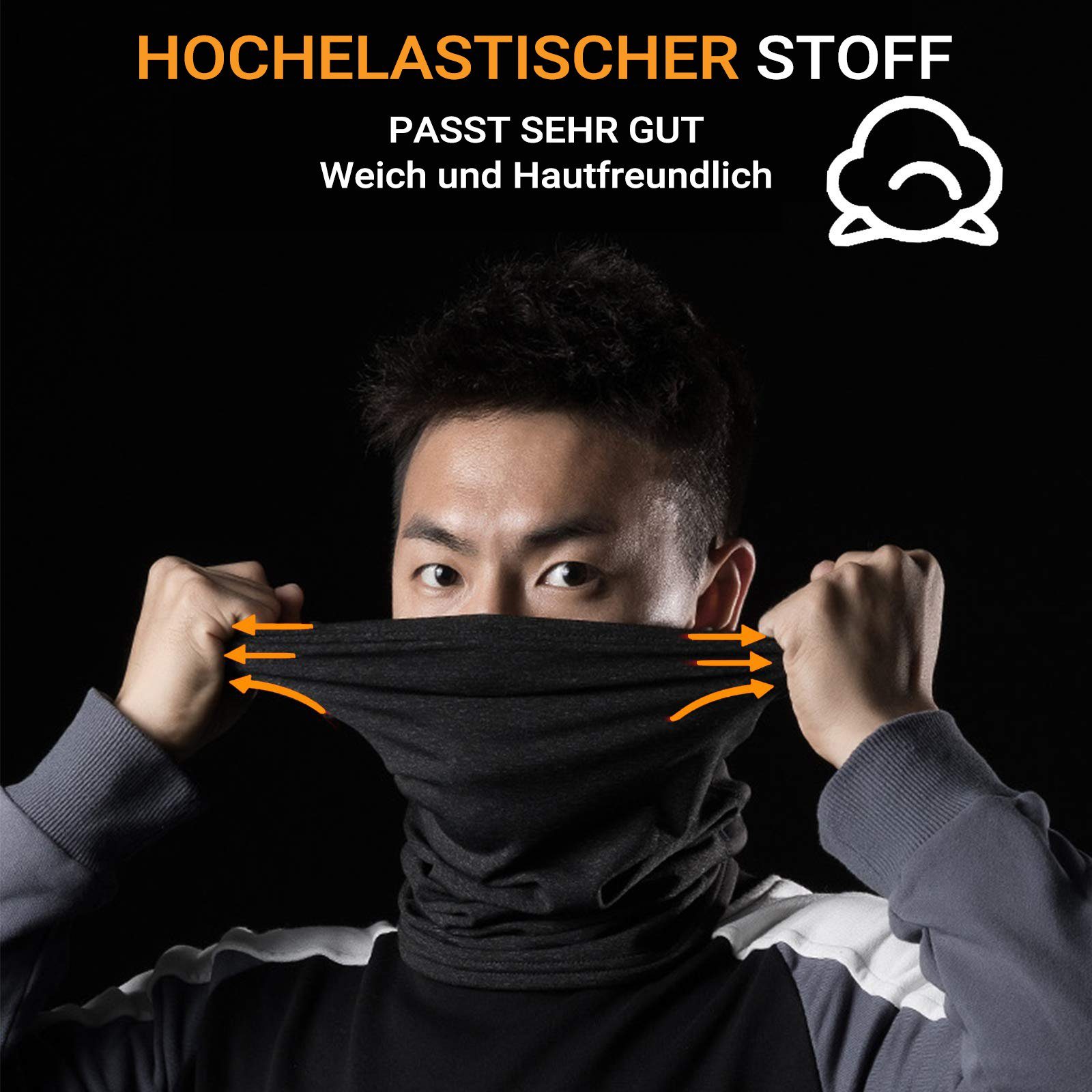 ROCKBROS Multifunktionstuch Sturmhaube Nackenwärmer Winterdicht Warm Halstuch Schlauchtuch, (Hochelastisch Atmungsaktiv, Gesichtsbedeckung Balaclavas für Radfahren Herren/Damen)