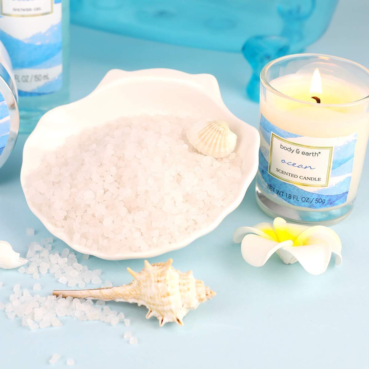 Spa luxetique Pflege-Geschenkset Badeset Geschenkbox, 7-tlg., mit Duft mit Ozean, Bad und Körper Geschenkkorb