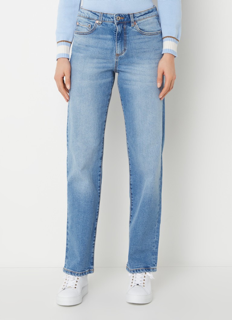 Jeans Benetton Ben a vita alta e gamba dritta, lavaggio medio