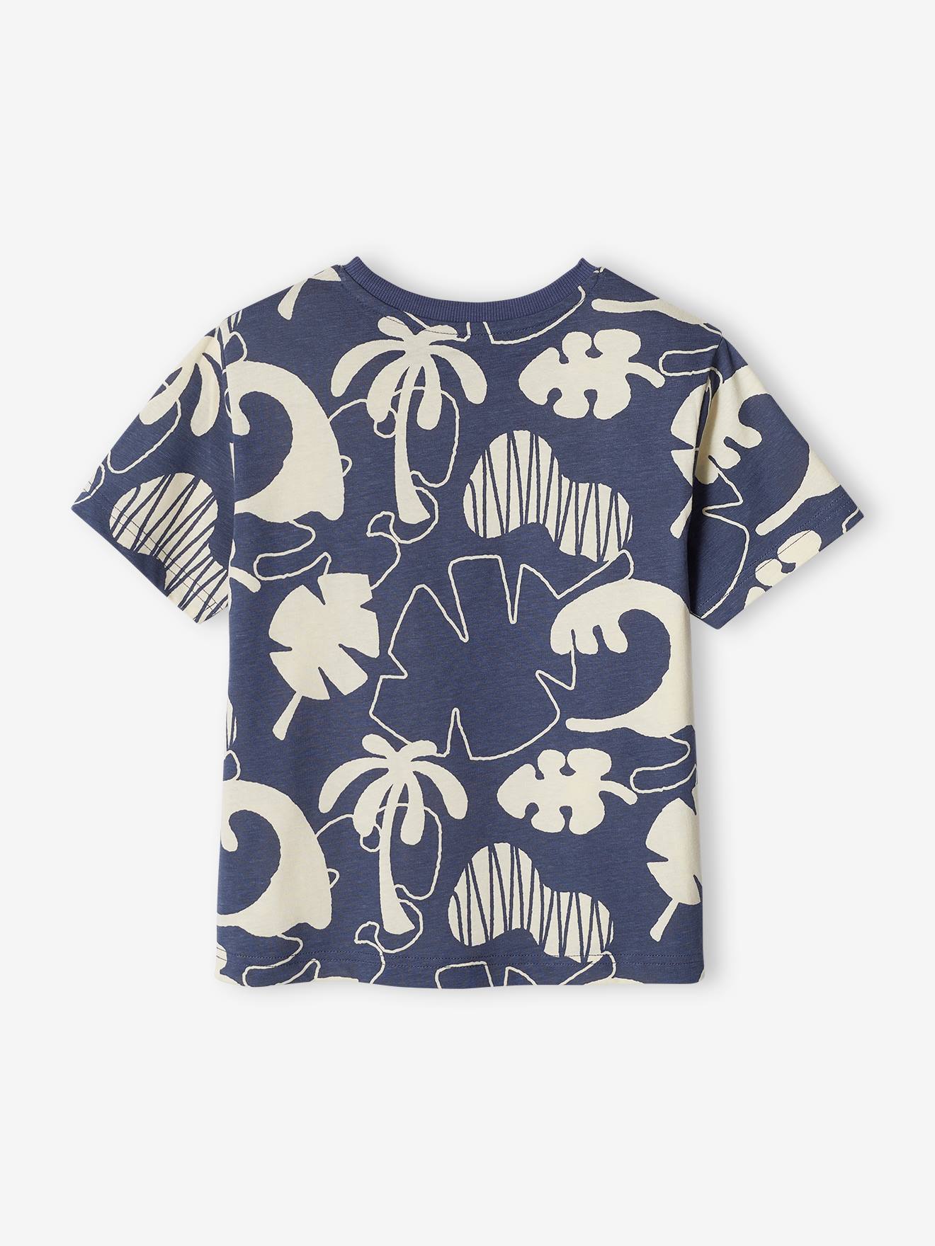 Tee-shirts maxi motifs exotiques garçon bleu ardoise