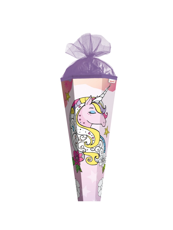 ROTH Scribble-Schultüte Einhorn 85 cm, zum Ausmalen in Bunt günstig kaufen onesize