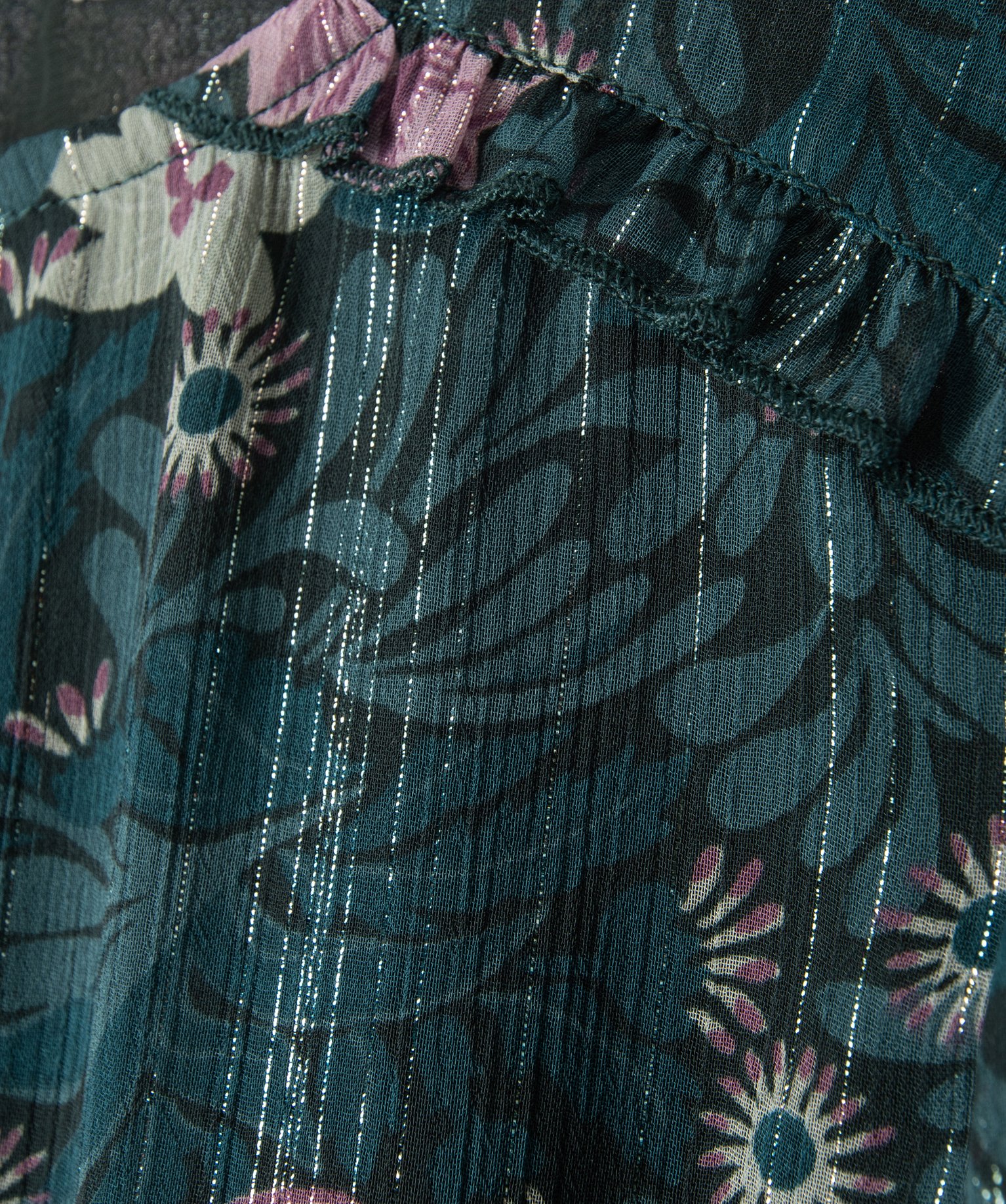 Robe pour fille en voile fleuri à manches longues multicolore | GEMO