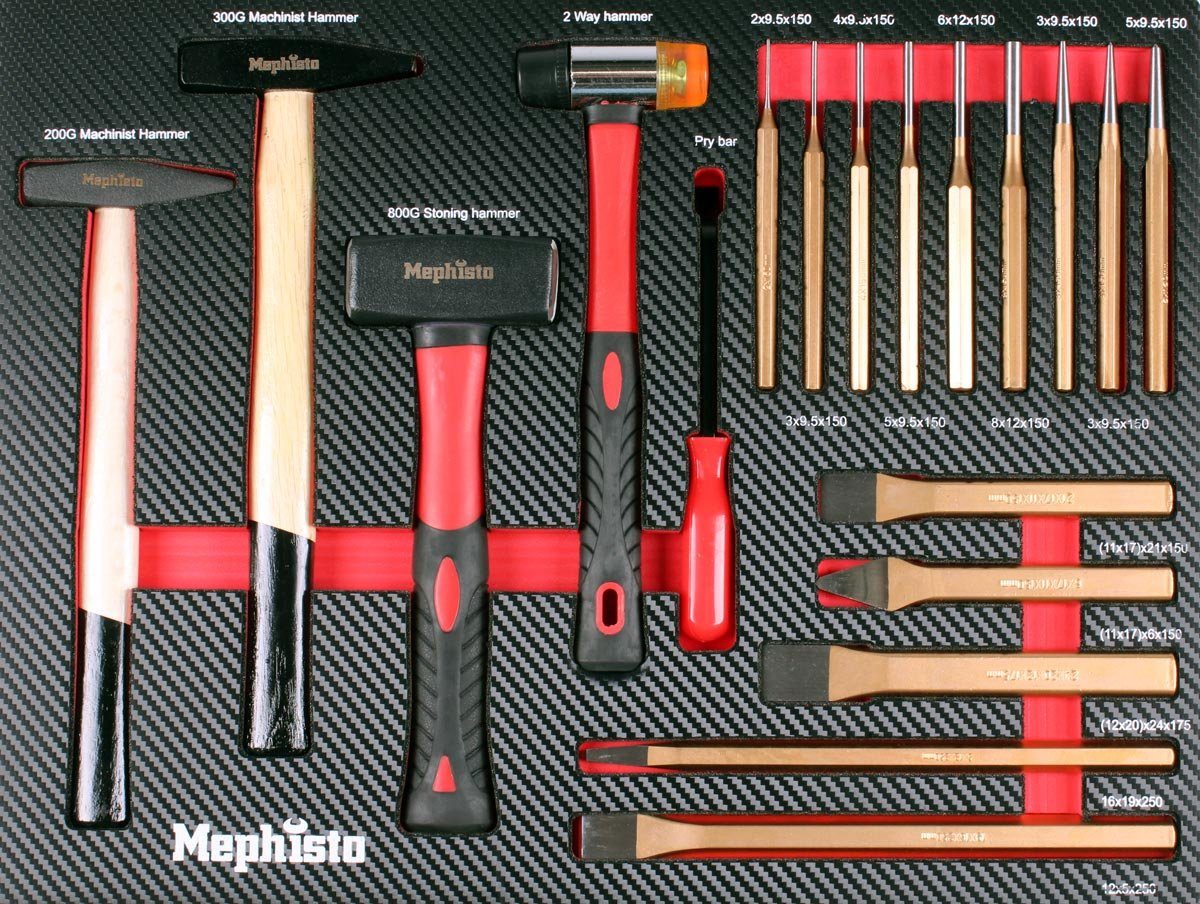 Mephisto-Tools Werkstattwagen, (fertig montiert und bestückt), 9 abschließbare Schubladen, Werkzeug ist aus hochwertigem CRV