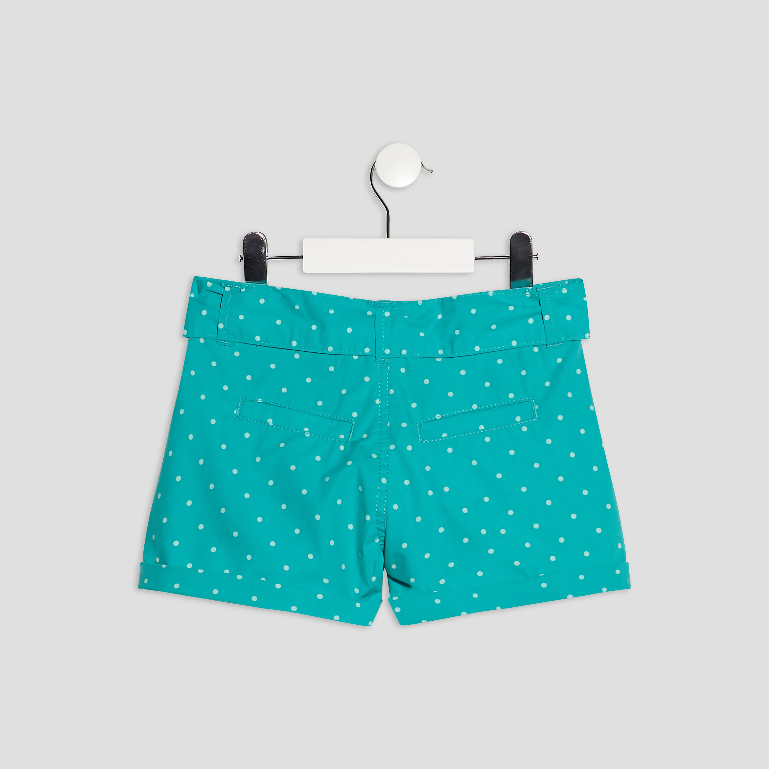 Short droit ceinturé vert emeraude fille | La Halle