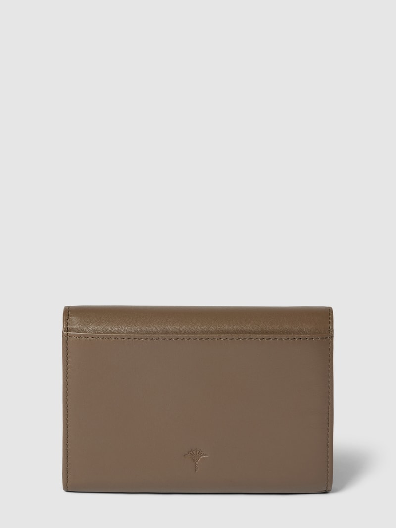 Portemonnaie mit Label-Detail Modell 'Sofisticato' in taupe