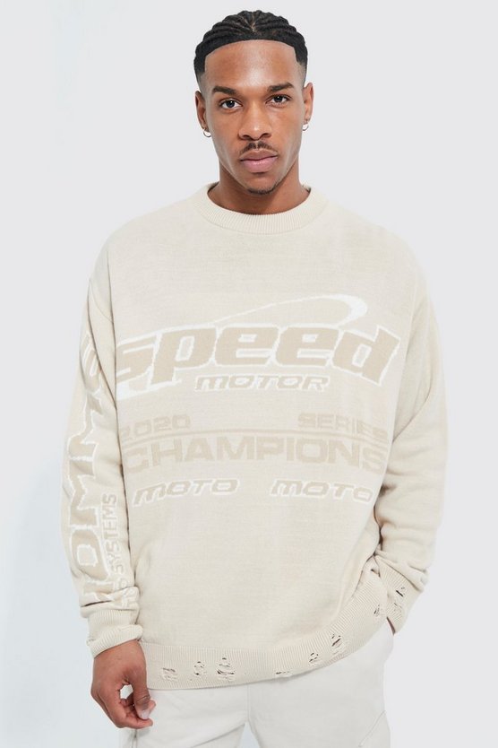 Oversize Moto-Pullover mit ausgefranstem Saum