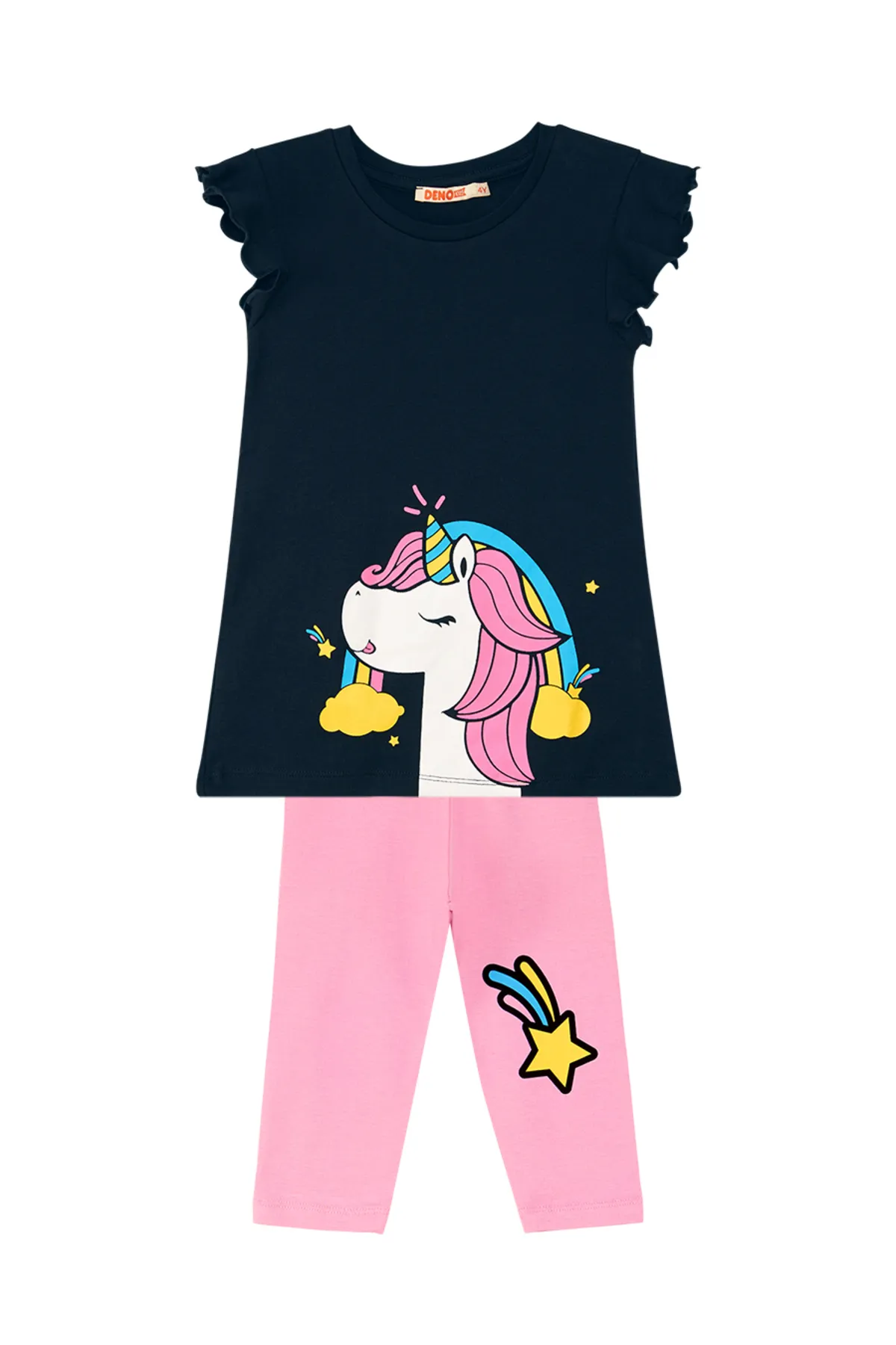 Denokids  Unicorn Power T-Shirt-Strumpfhosen-Set für Mädchen