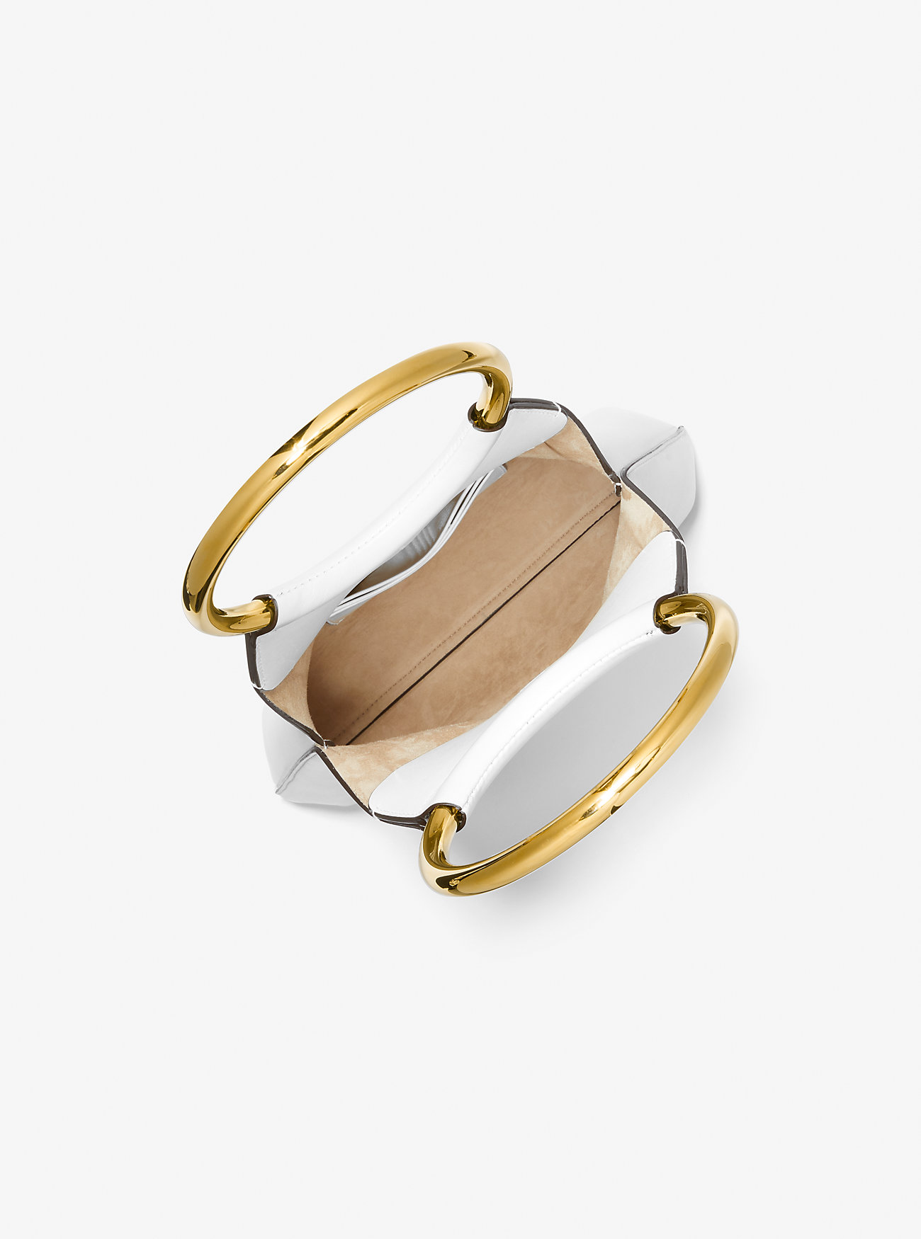 Ursula liten skinnveske med ring – OPTIC WHITE
