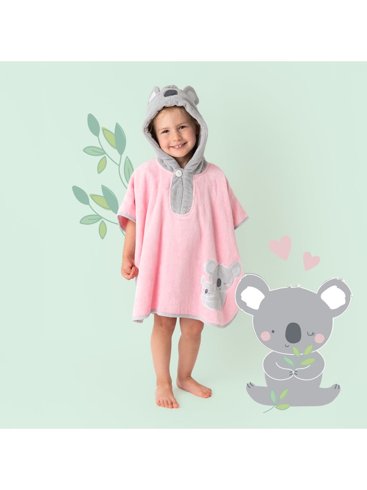 Schlummersack Frottee Badeponcho in Rosa-Weiß günstig kaufen