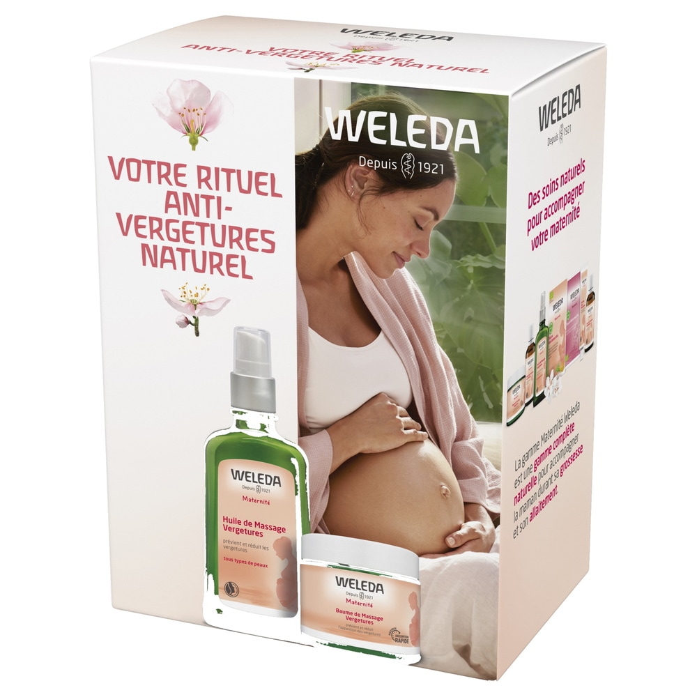 WELEDA Coffret Rituel Vergetures Huile & Baume- 250 ml Maternité