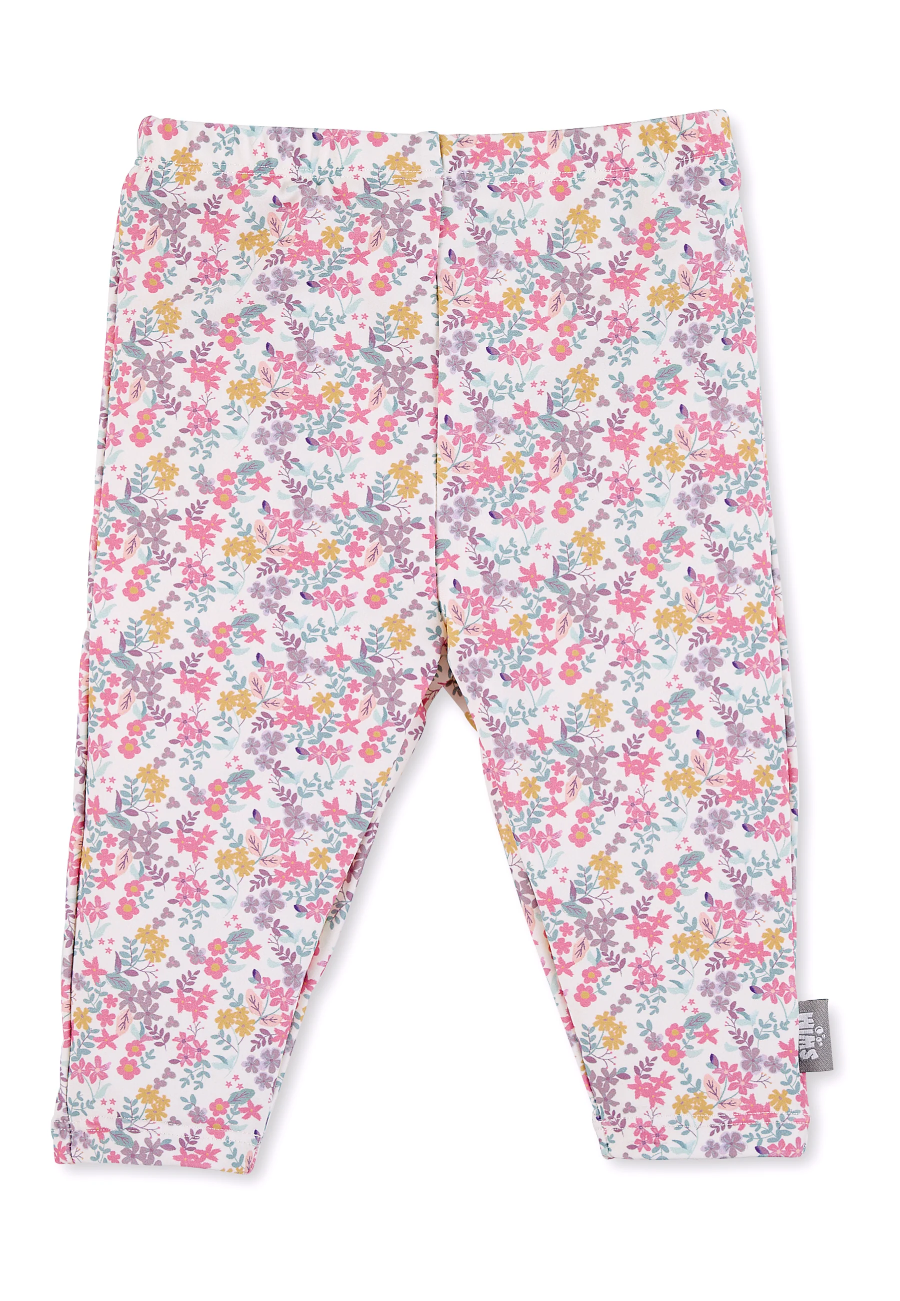 Leggings bedruckt mit Blumen in ecru