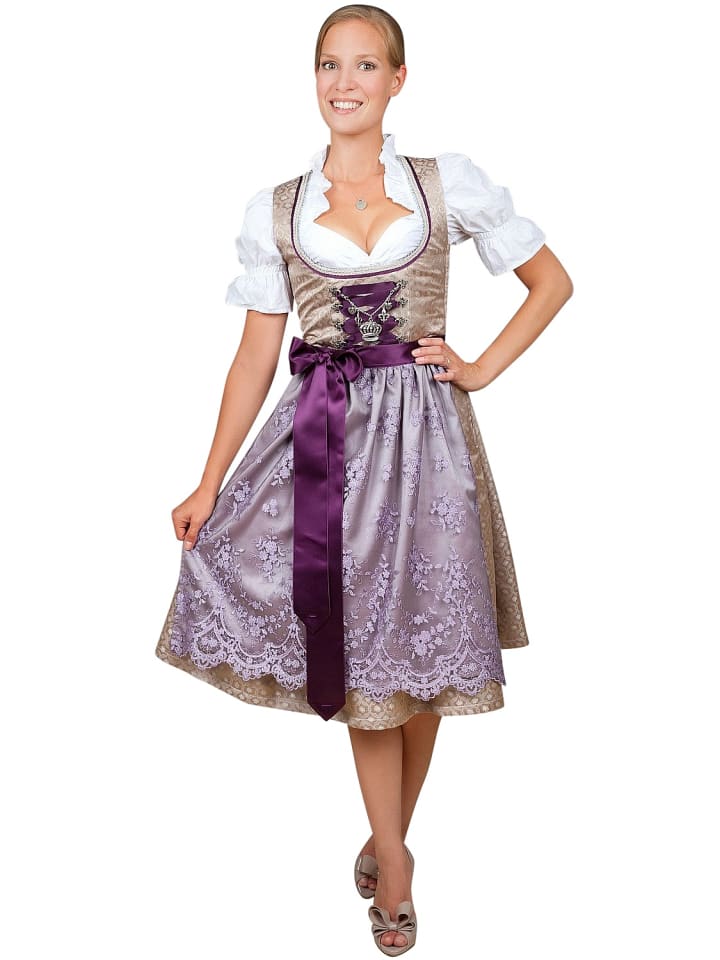 Edelnice Midi Dirndl 2-teilig in gold günstig kaufen