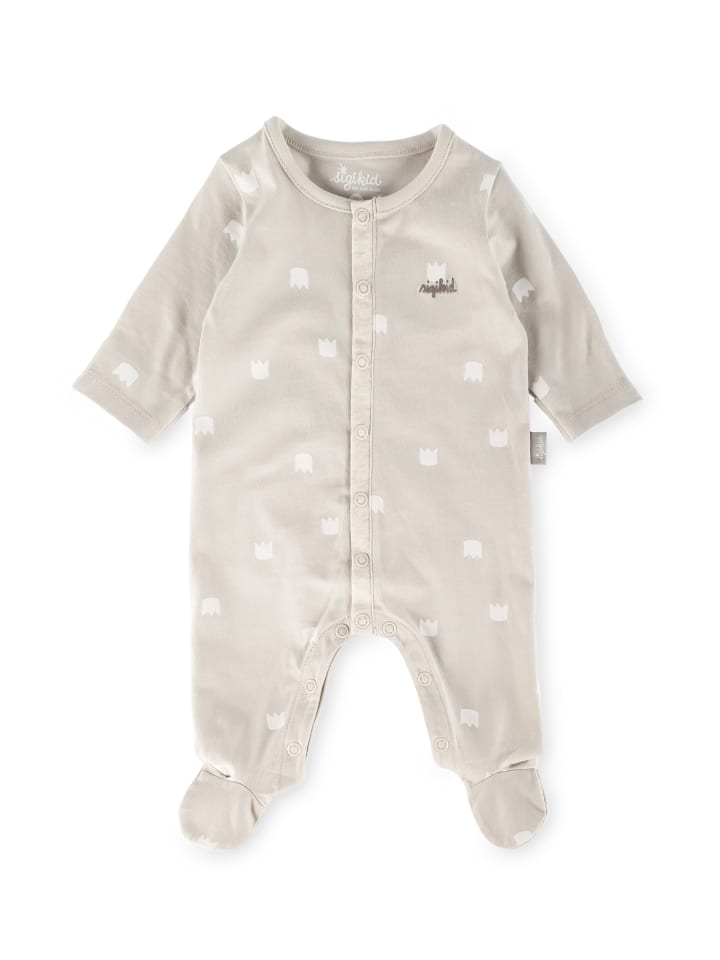 Sigikid Overall mit Füßchen und Klappbündchen an den Ärmeln Classic Baby in beige günstig kaufen