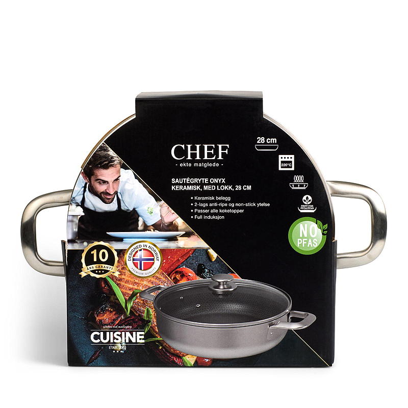 Cuisine Chef Sautegryte ø 28 cm m/lokk Onyx keramisk Cuisine