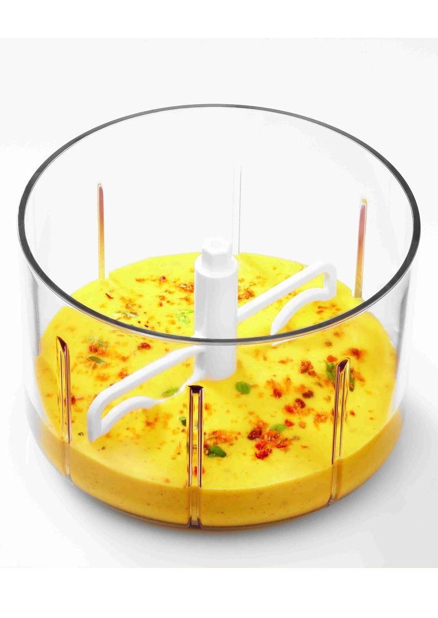 RÖSLE Zerkleinerer Gemüseschneider, scharfe Klingen, Kräuterkörbchen, Mixer-Einsatz, Frischhaltedeckel