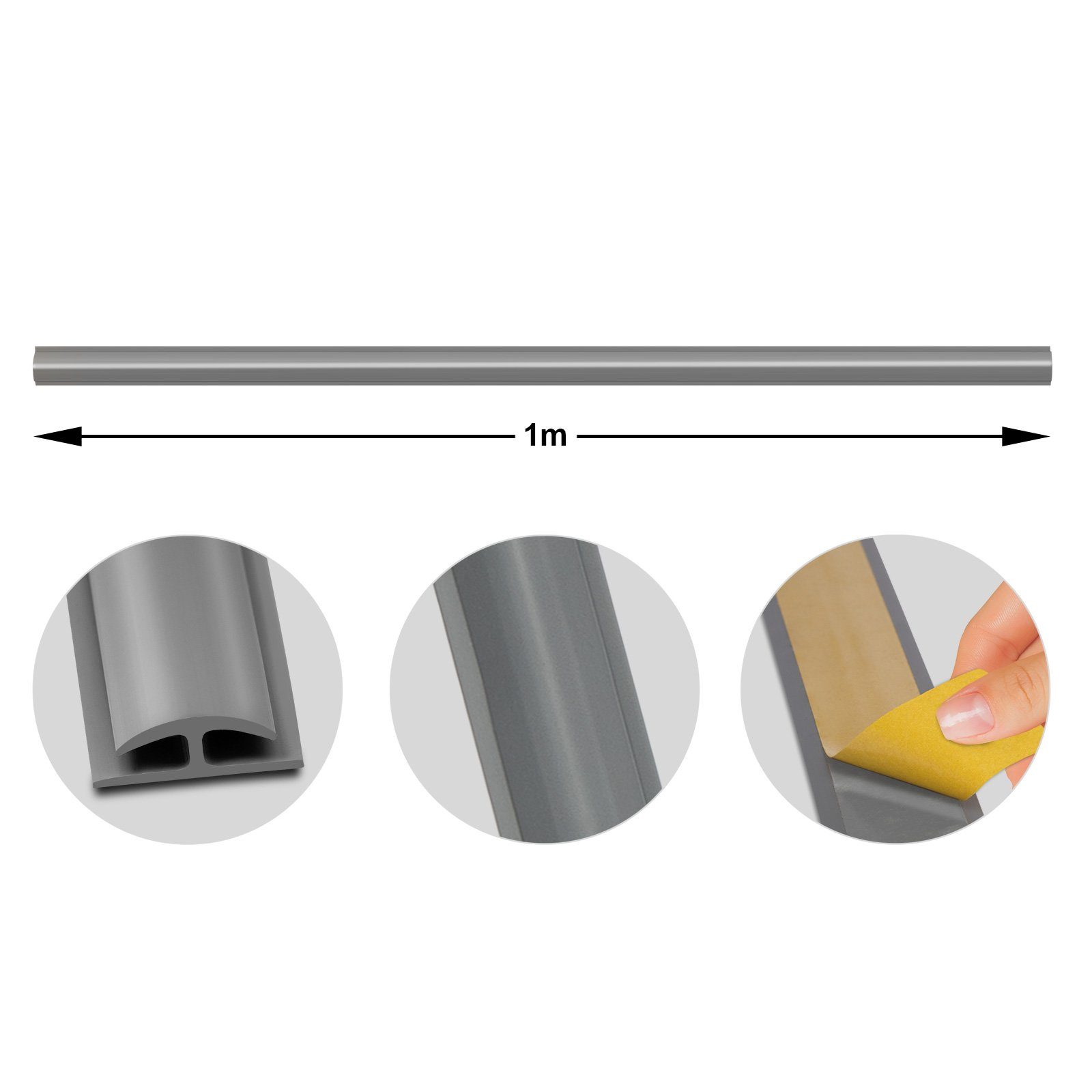Karat Abschlussleiste Doppeleinfassleiste Julia, 3 Farben, 24 x 35 x 6 mm, Selbstklebendes Acrylband, PVC, Selbstklebend