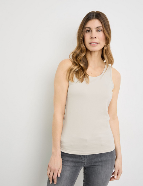 Basic Top aus nachhaltigem Baumwoll-Stretch