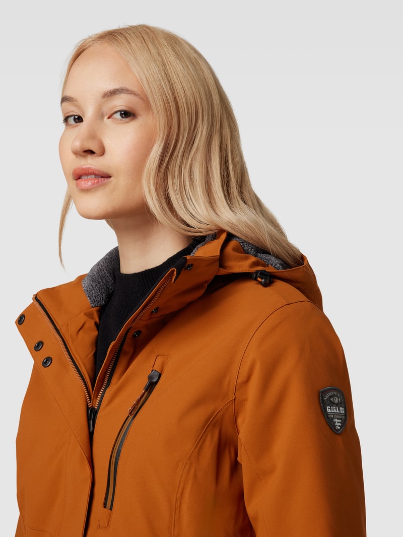 Jacke mit Label-Details Modell 'KOW' in messing