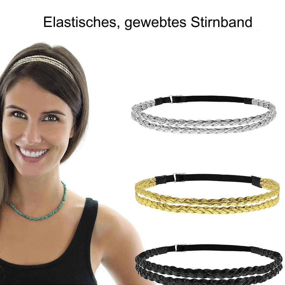 COUNJOYING Haarband Hippie Haarband - Einfarbiger Geflochtenes Haarschmuck, Einheitsgrößer, 3-tlg.