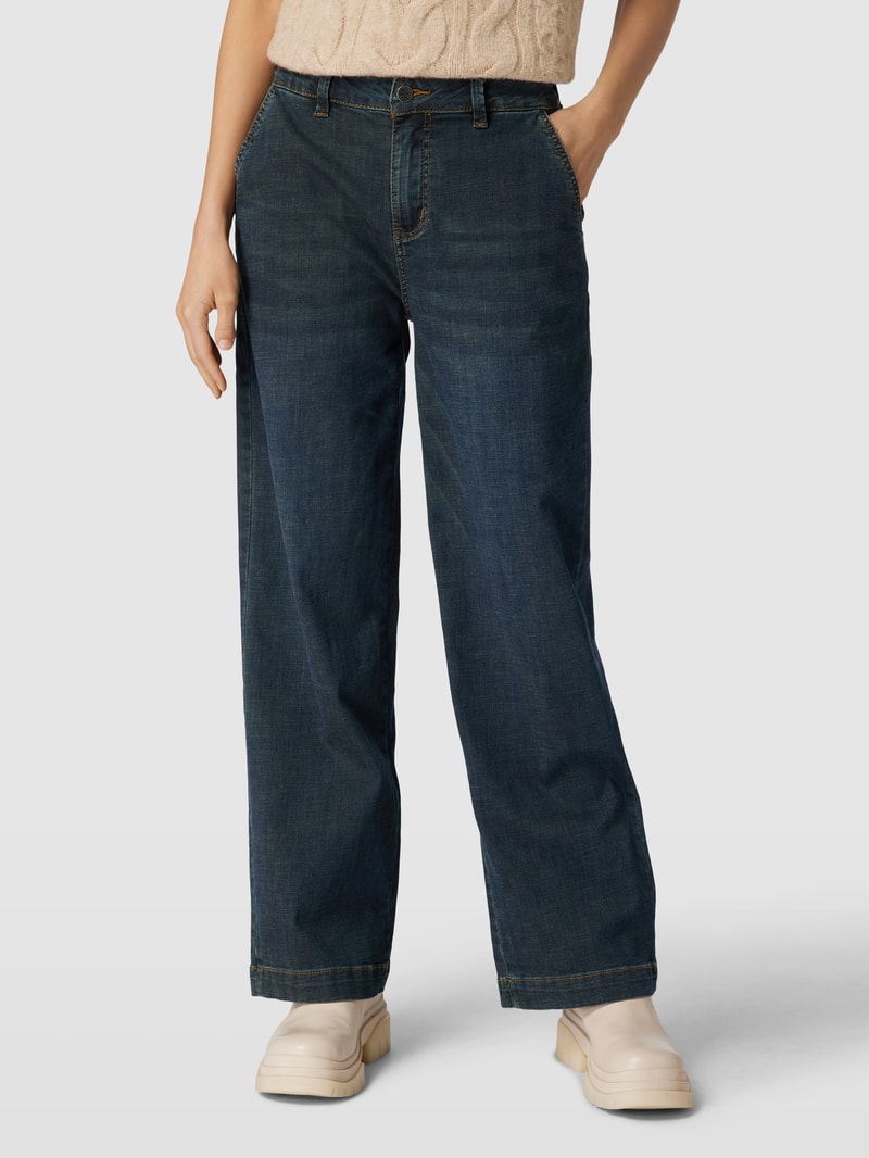 Jeans mit Label-Details in dunkelblau