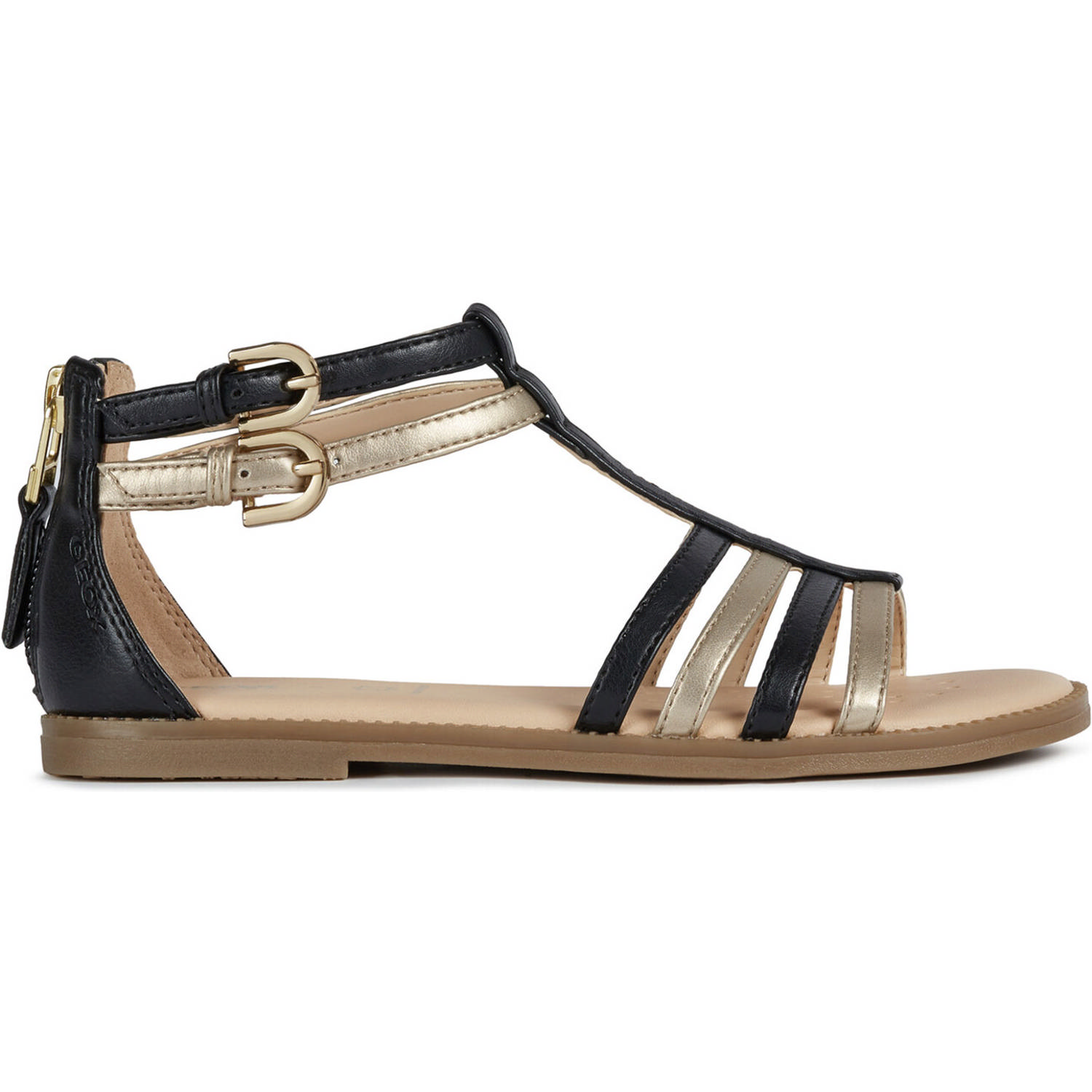 Geox J7235D, Sandalen (Kinder), Kinder, Schwarz (Black/Platinum)