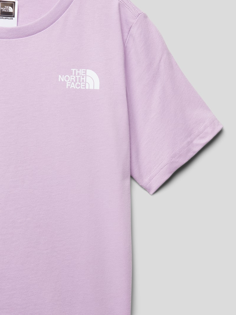 T-Shirt mit Label-Print in flieder