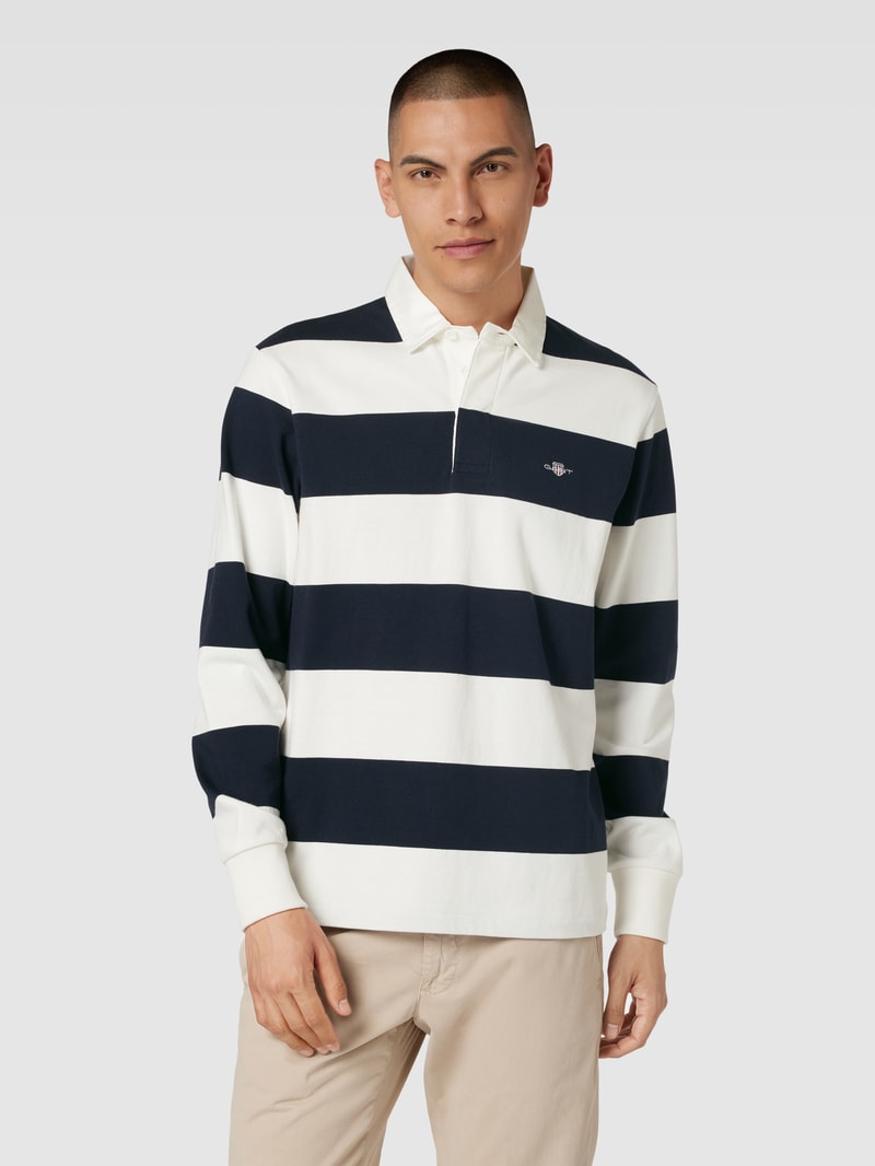 Sweatshirt mit Streifenmuster Modell 'SHIELD' in offwhite