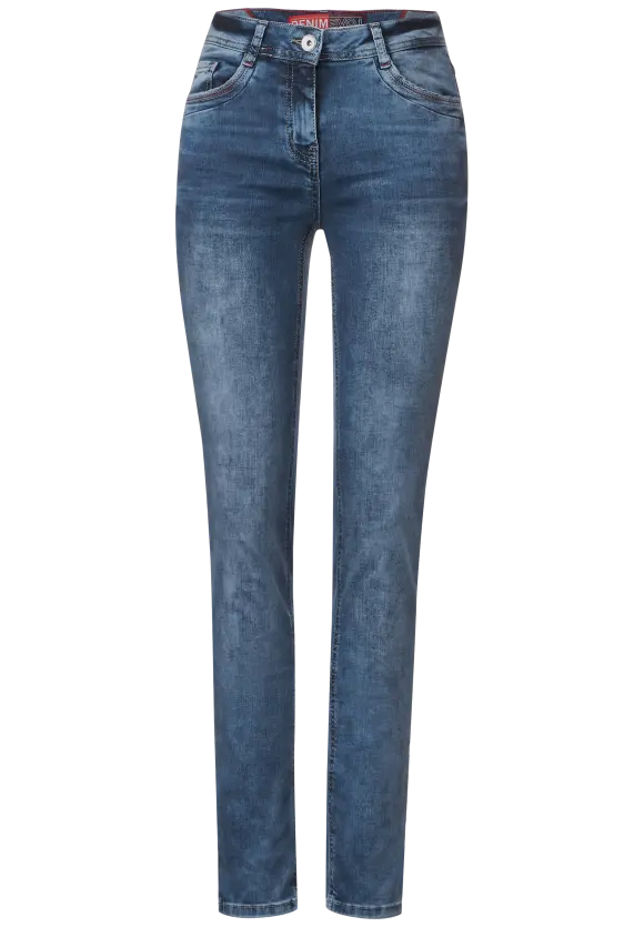 CECIL Slim Fit Jeans in Mittelblau