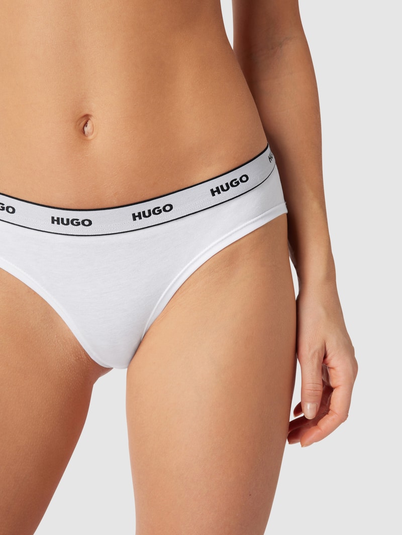 Slip mit Label-Print im 3er-Pack in weiß