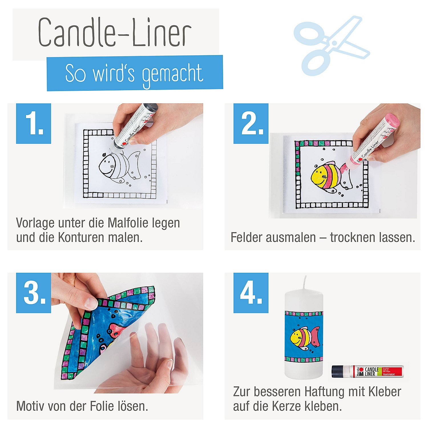 Marabu Candle-Liner-Set Weihnachten, 4x 25ml