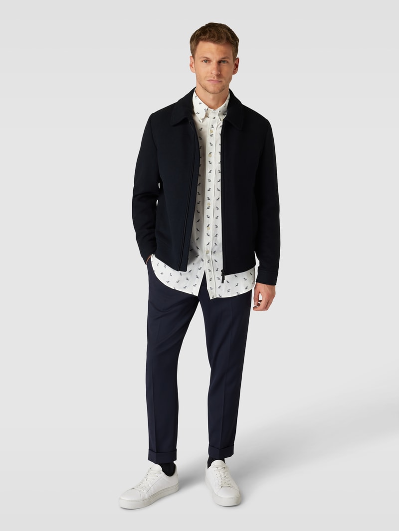 Custom Fit Freizeithemd mit Allover-Muster in bleu