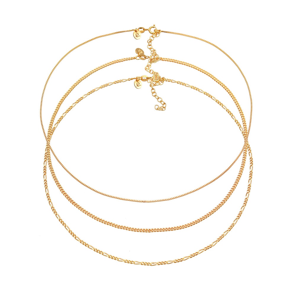Elli PREMIUM Elli PREMIUM Collier Femmes Choker Trio Venetian Tank Figaro Basic Trend Blogger  collier