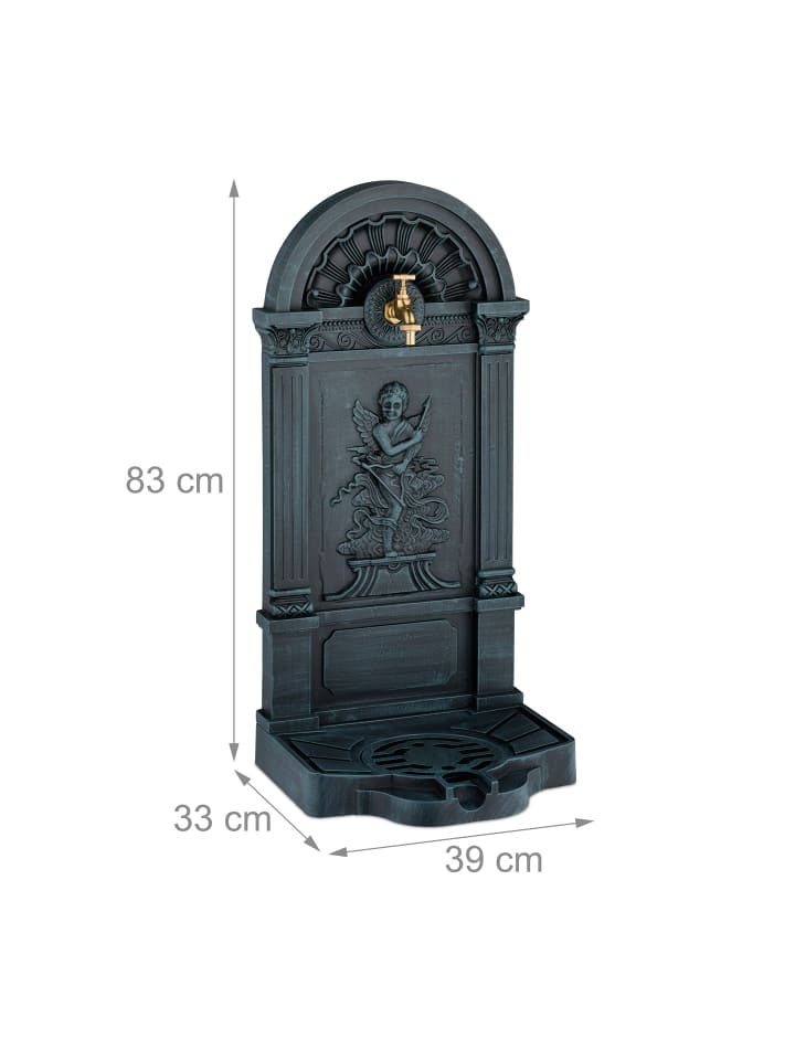 relaxdays Standbrunnen in Grau-Grün - (B)39 x (H)83 x (T)33 cm günstig kaufen onesize