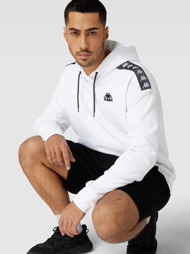 Hoodie mit Logo-Stitching in weiß