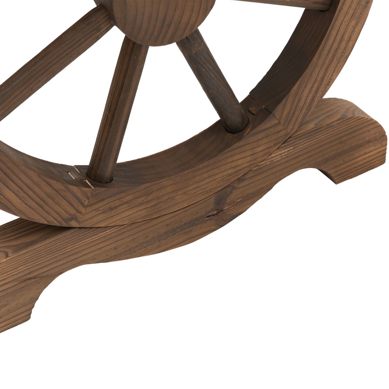 Outsunny Gartentisch, Balkontisch, Holztisch, Räderform, Witterungsbeständig, Massivholz, Natur, 113 x B60 x H65 cm