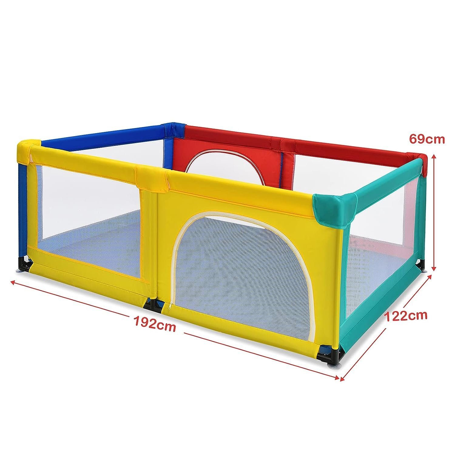 KOMFOTTEU Laufstall Baby, mit 50 Spielbällen, 120x190cm