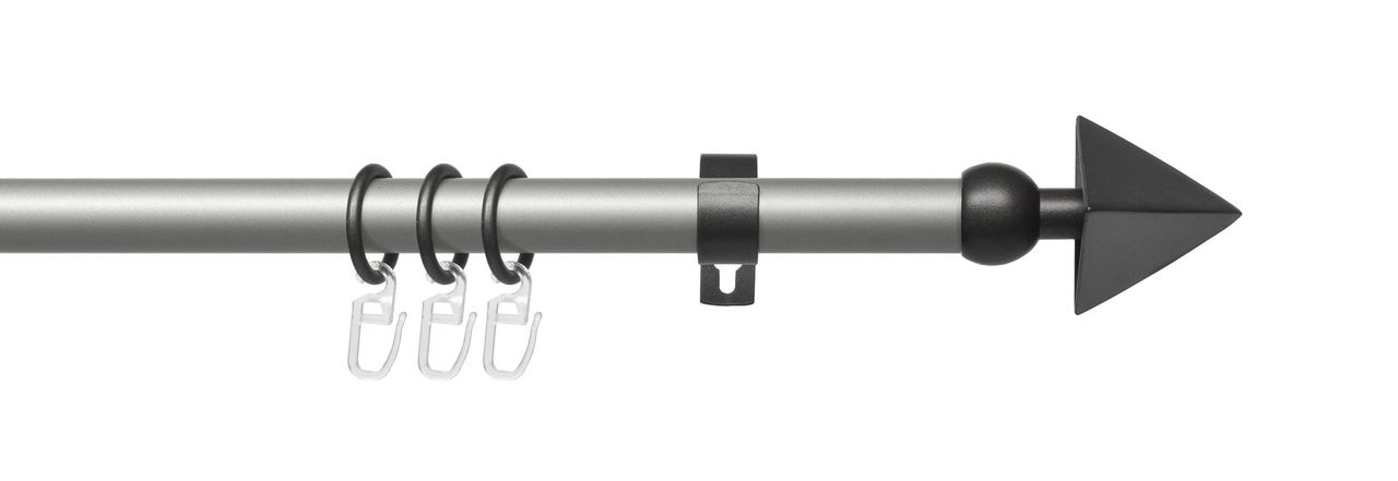 Bella Casa Stilgarnitur Gardinenstange Spear 20 mm Ø, 120 cm, silber-anthrazit