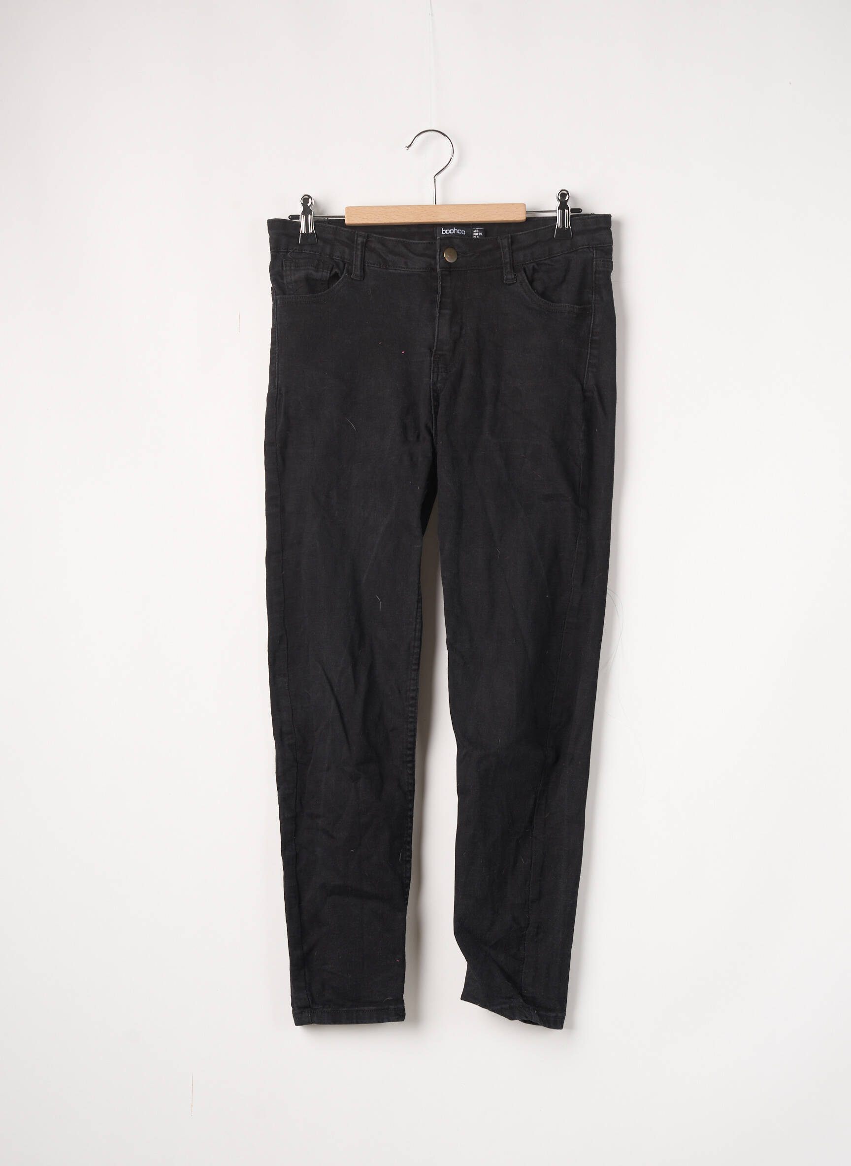 Boohoo Jeans Coupe Slim Femme couleur noir