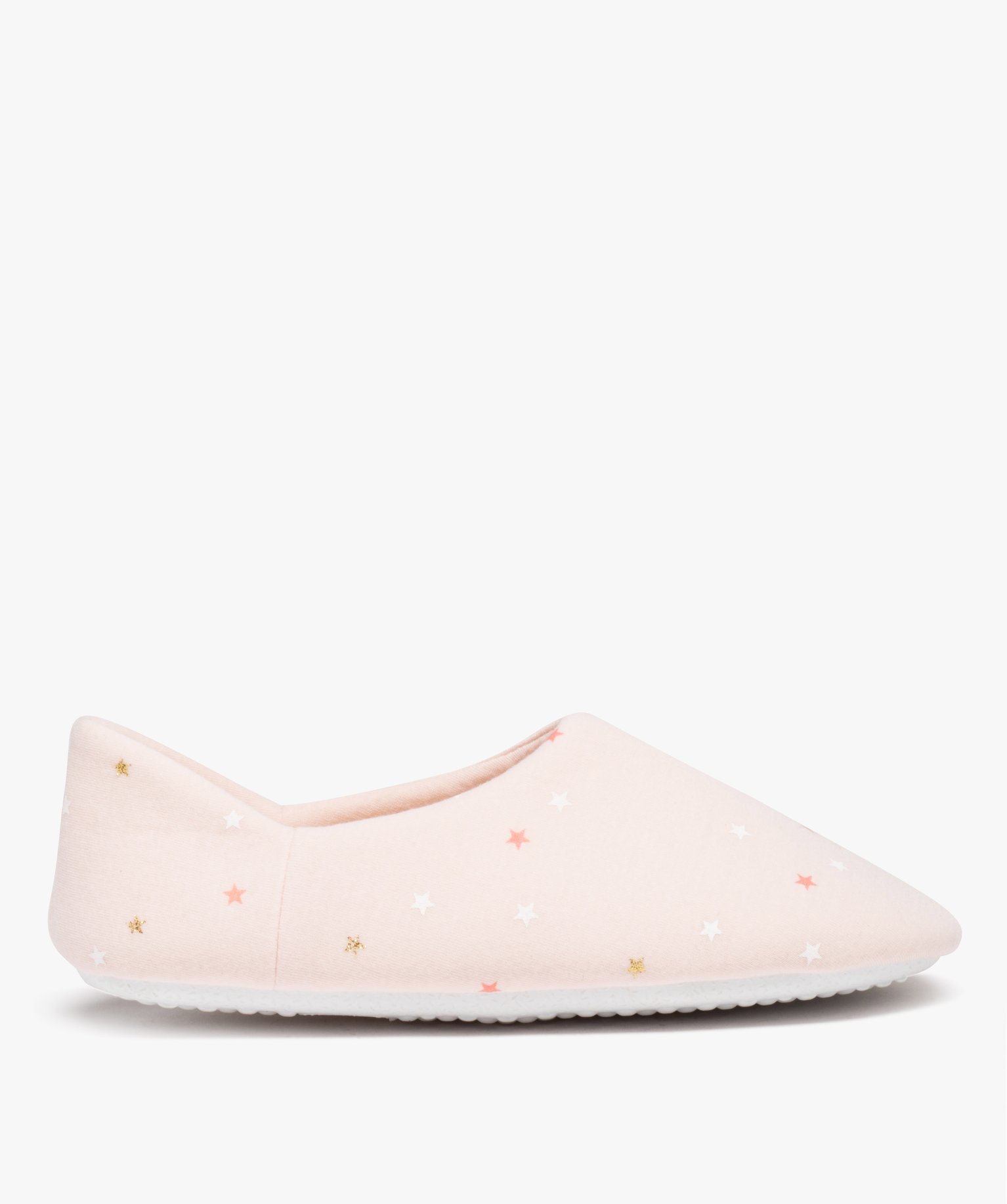 Chaussons femme souples en jersey à motifs rose | GEMO