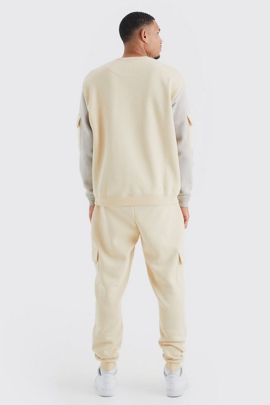 Tall Oversize Colorblock Cargo-Trainingsanzug