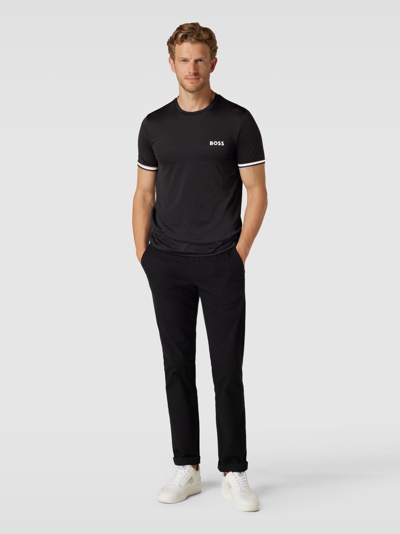 T-Shirt mit Label-Print in schwarz
