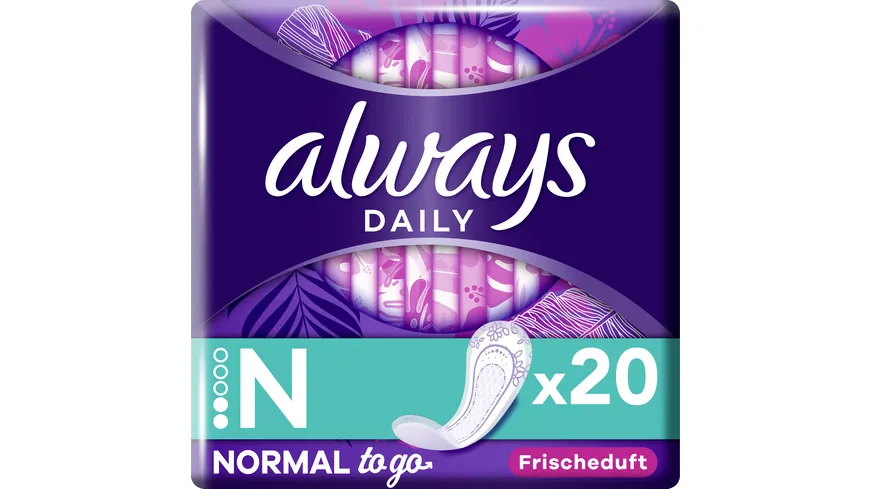 Always Slipeinlagen Normal to go – mit Geruchsneutralisierung