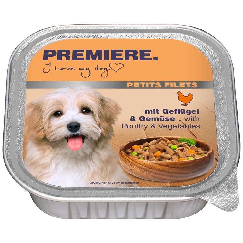 PREMIERE Hundenassfutter PREMIERE Petits Filets Geflügel & Gemüse 44x150 g