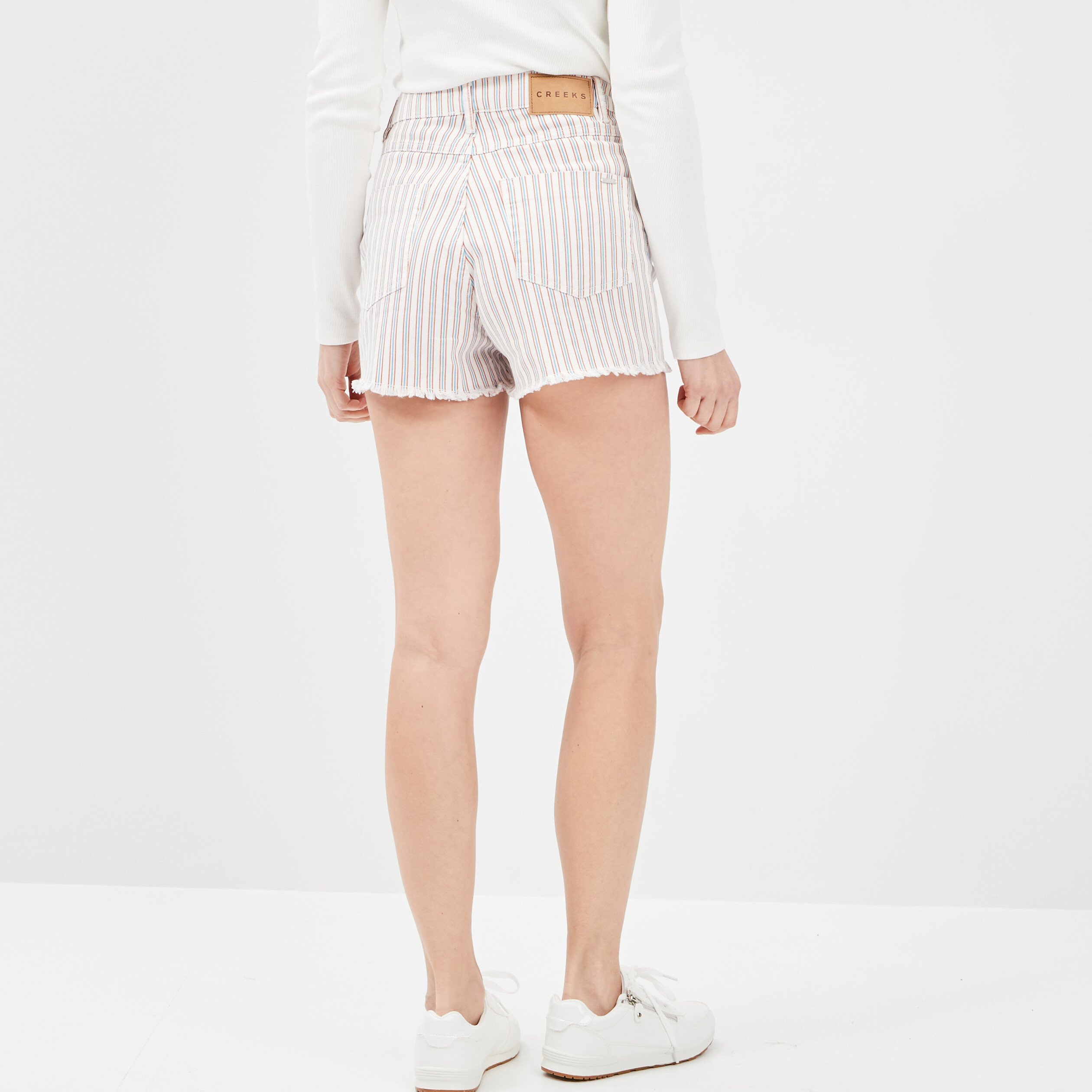 Short slim à bords francs ecru femme | La Halle