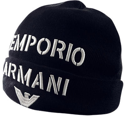 EMPORIO ARMANI, Mütze, Schurwolle, blau