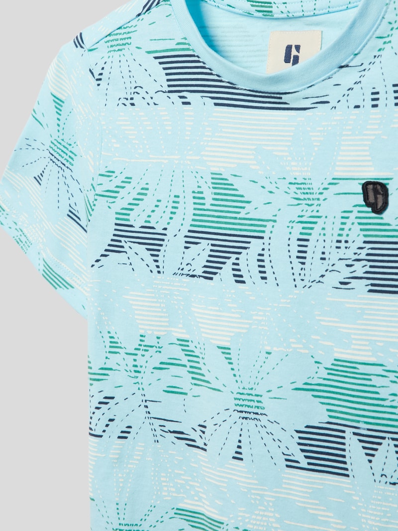 T-Shirt mit Allover-Print in blau